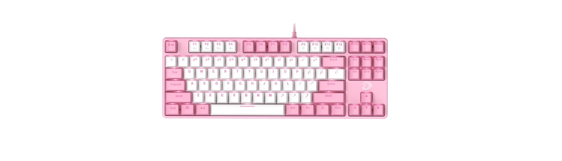 Bàn Phím cơ Dareu EK87 Pink White (USB/Pink LED/Red switch) có thiết kế độc đáo